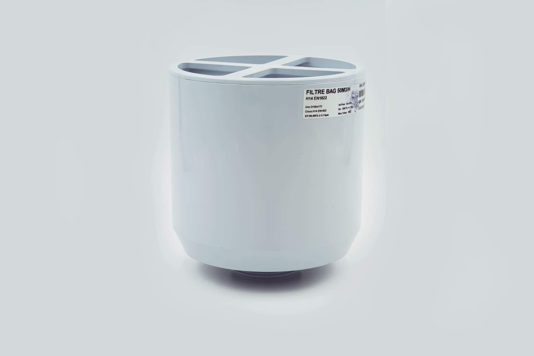 Filtre HEPA H14 50m3/h (ouvert) pour boite à gants et isolateur